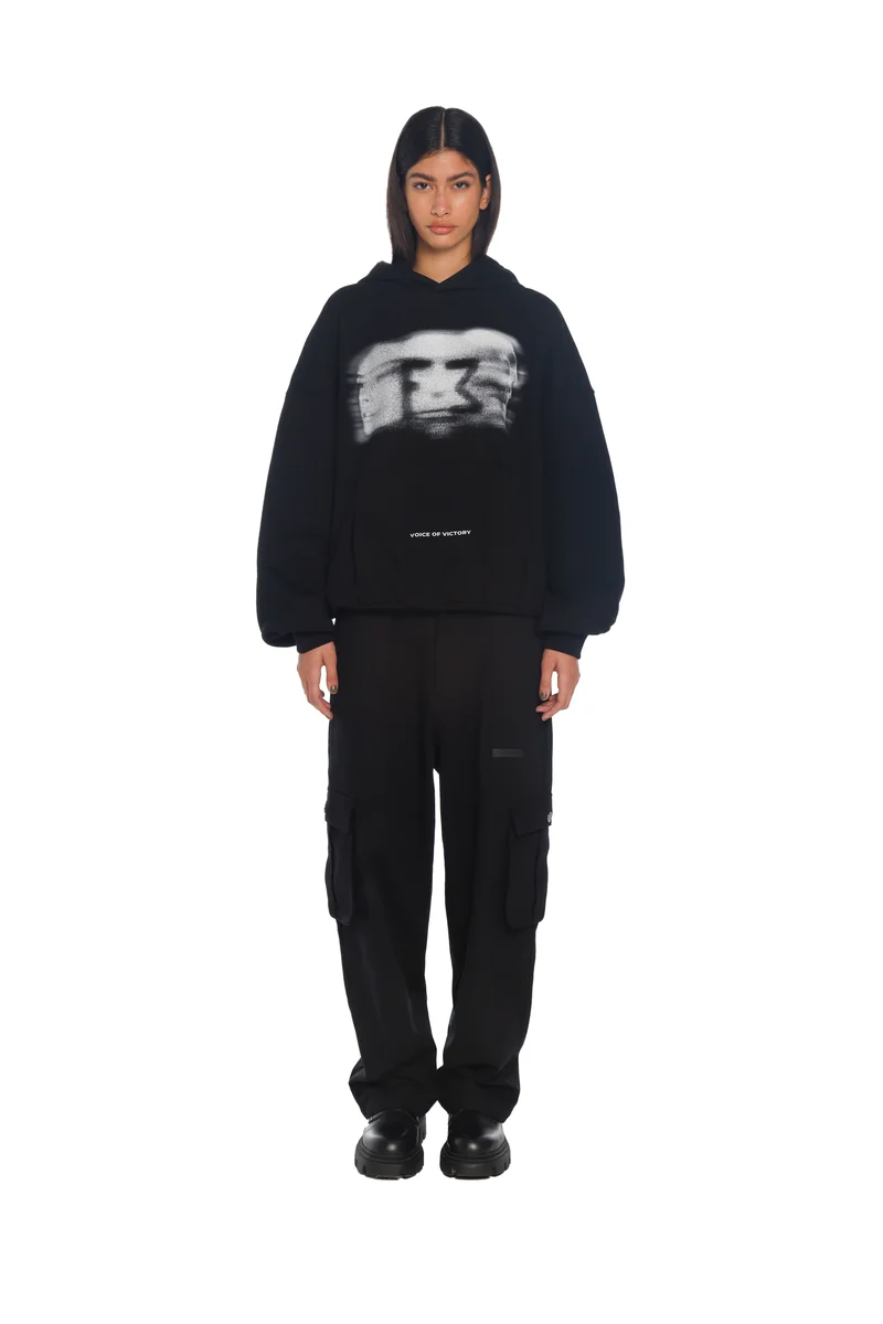 FREEMINDS - WASHED BLACK CARGO PANTS