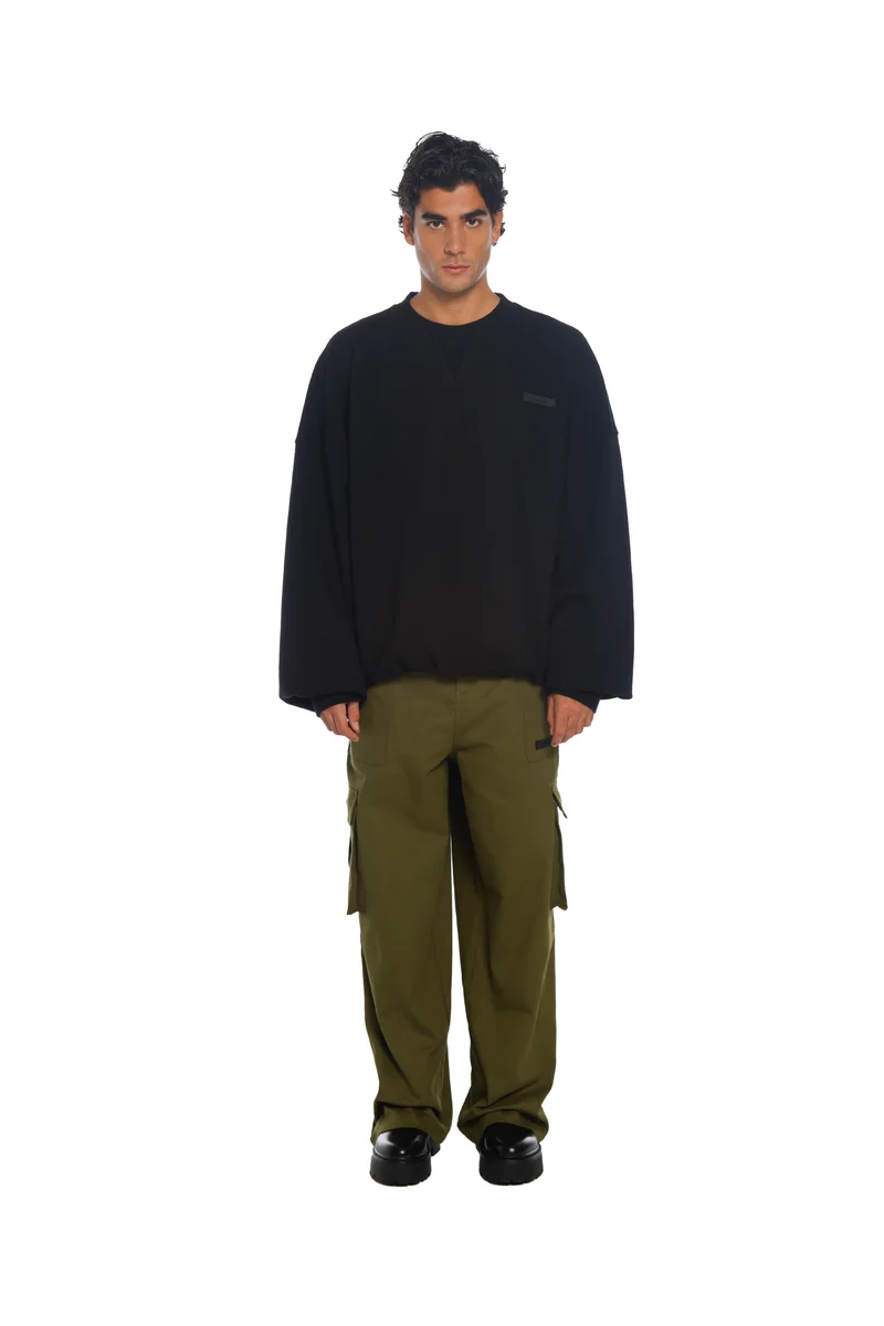 FREEMINDS - WASHED GREEN NAVY CARGO PANTS FREEMINDS - WASHED GREEN NAVY CARGO PANTS