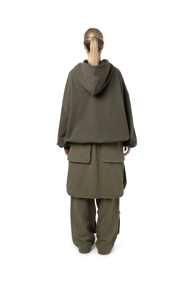 Freeminds  - green navy Layered cargo sweatpant