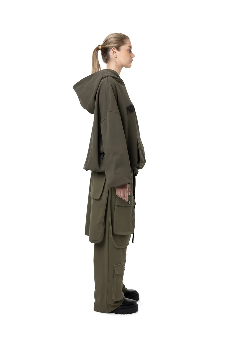 Freeminds  - green navy Layered cargo sweatpant
