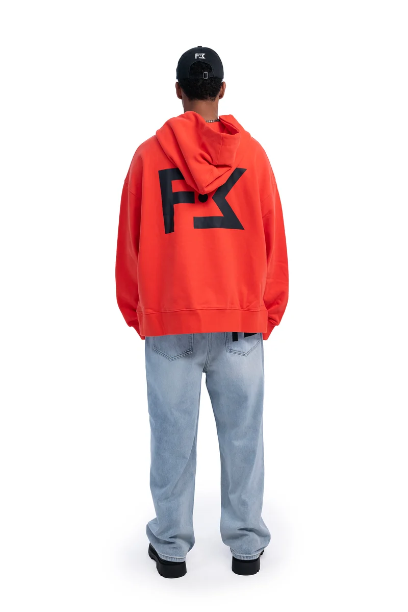 Freeminds - RADIANT RED BOUNDARIES OVERSIZED HOODIE Freeminds - RADIANT RED BOUNDARIES OVERSIZED HOODIE