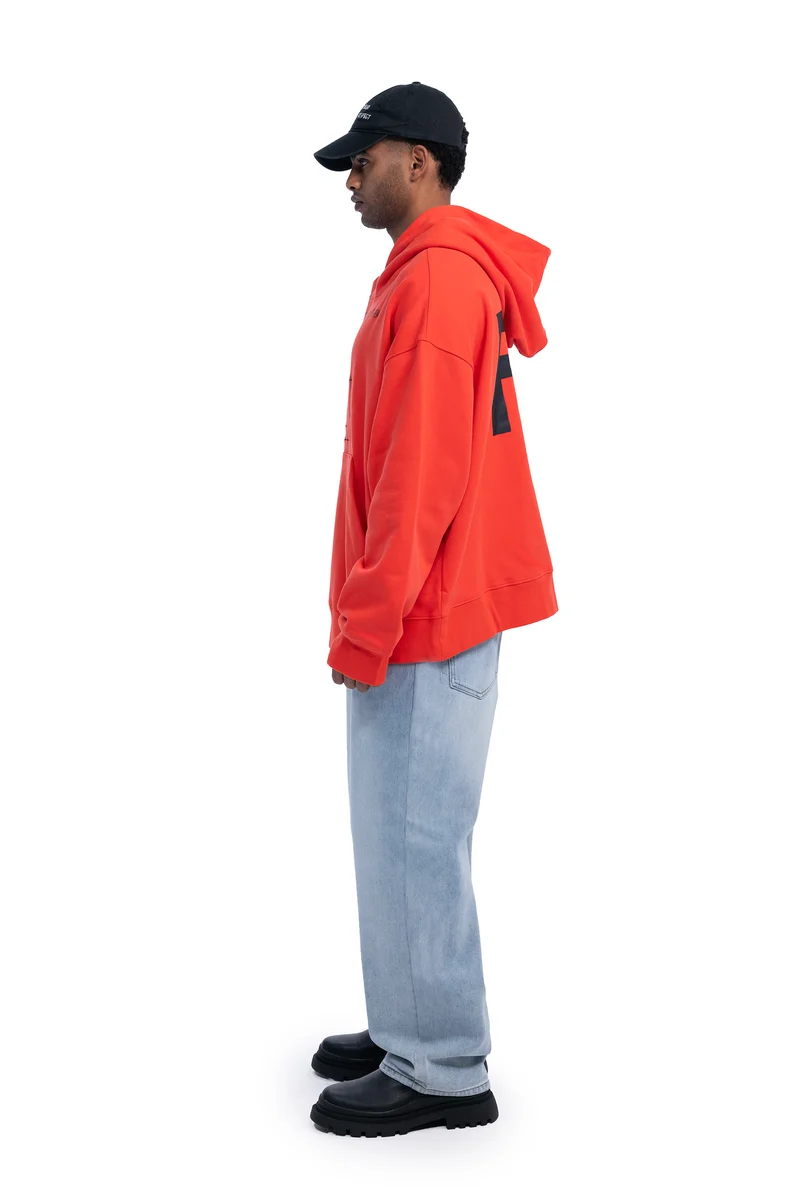 Freeminds - RADIANT RED BOUNDARIES OVERSIZED HOODIE Freeminds - RADIANT RED BOUNDARIES OVERSIZED HOODIE