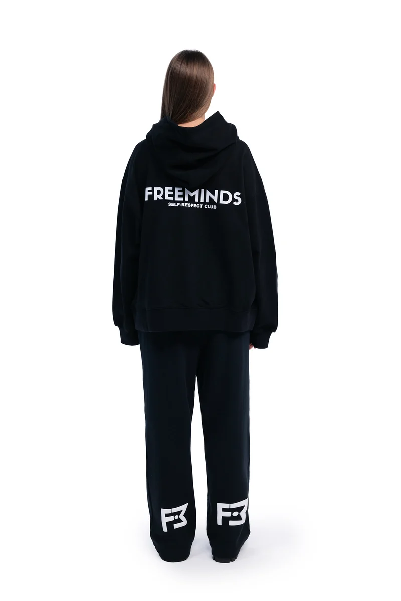Freeminds - BLACK SELF-RESPECT CLUB OVERSIZED HOODIE Freeminds - BLACK SELF-RESPECT CLUB OVERSIZED HOODIE