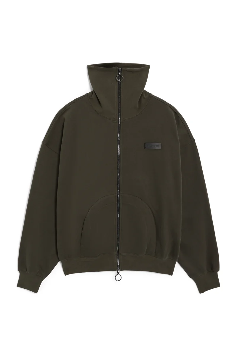FREEMINDS - FREEMINDS FLEECE GREEN NAVY ZIP-UP SWEATSHIRT FREEMINDS - FREEMINDS FLEECE GREEN NAVY ZIP-UP SWEATSHIRT